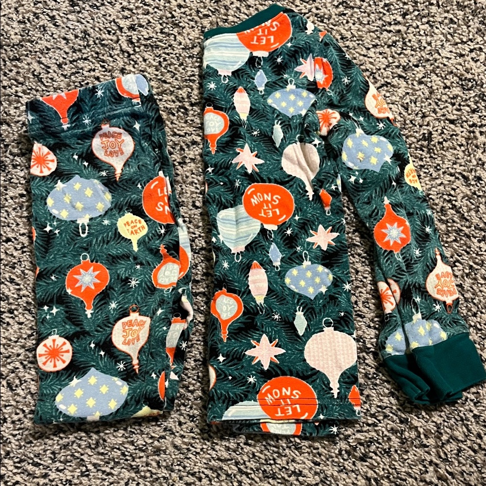 Old Navy Kids Pajama Set with Festive Ornaments